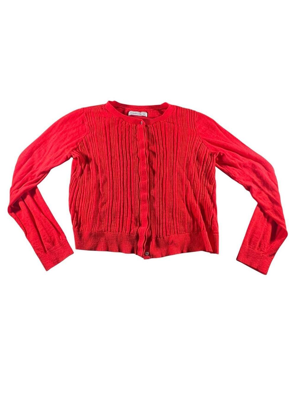 Vintage Abercrombie & Fitch Orange Pintuck Cardigan